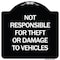 Signmission Not Responsible for Theft or Damage to Vehicles Heavy-Gauge Aluminum Sign, 18" H, BW-1818-23540 A-DES-BW-1818-23540 - alternate 1